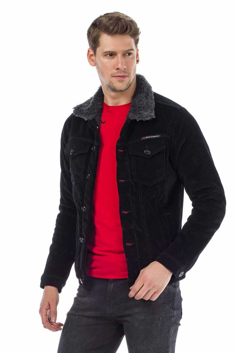 CJ231 İçi Kürklü Düğmeli Erkek Kadife Ceket