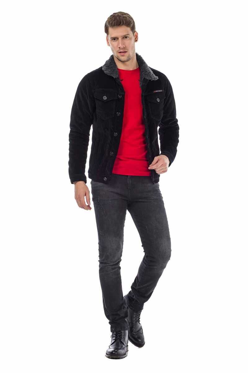 CJ231 İçi Kürklü Düğmeli Erkek Kadife Ceket