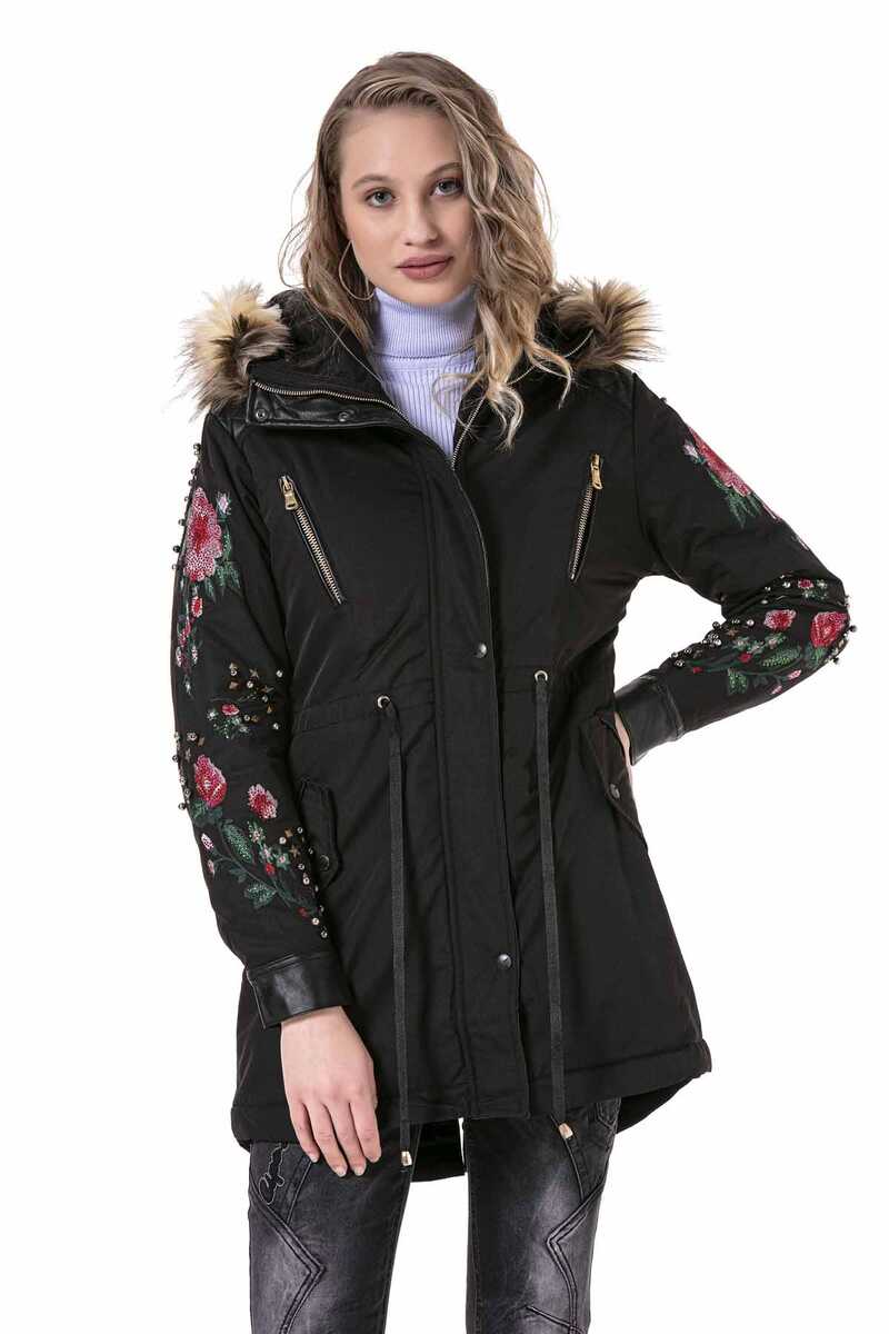 WJ136 Boncuk İşLemeli Nakışlı Kadın Mont