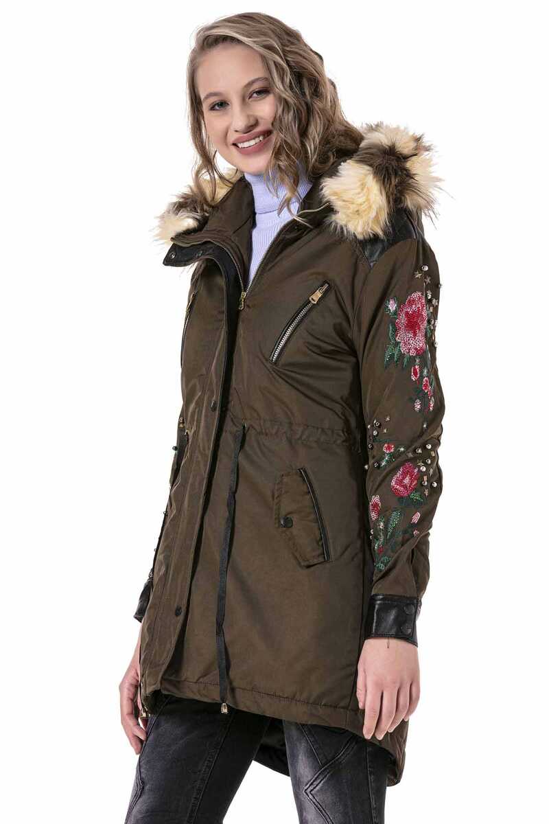 WJ136 Boncuk İşLemeli Nakışlı Kadın Mont