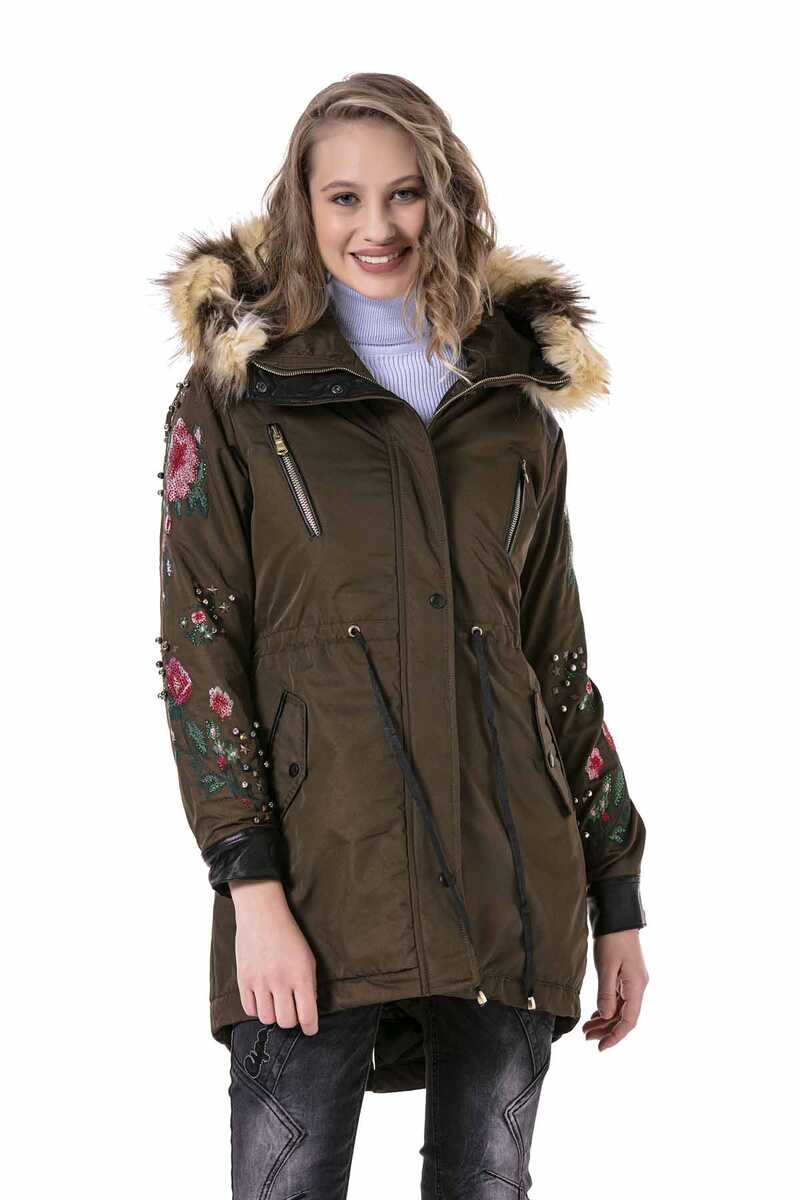 WJ136 Boncuk İşLemeli Nakışlı Kadın Mont