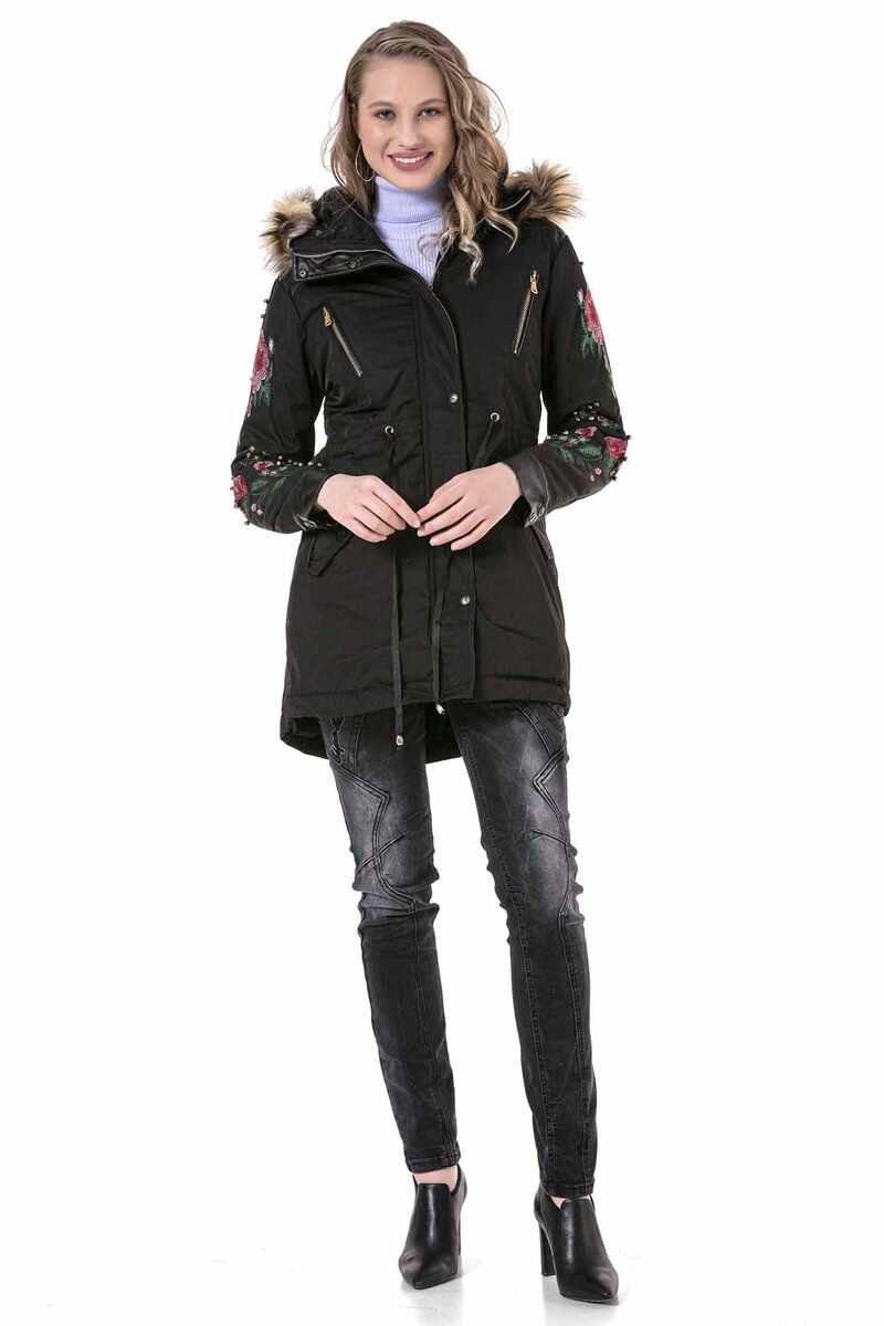 WJ136 Boncuk İşLemeli Nakışlı Kadın Mont