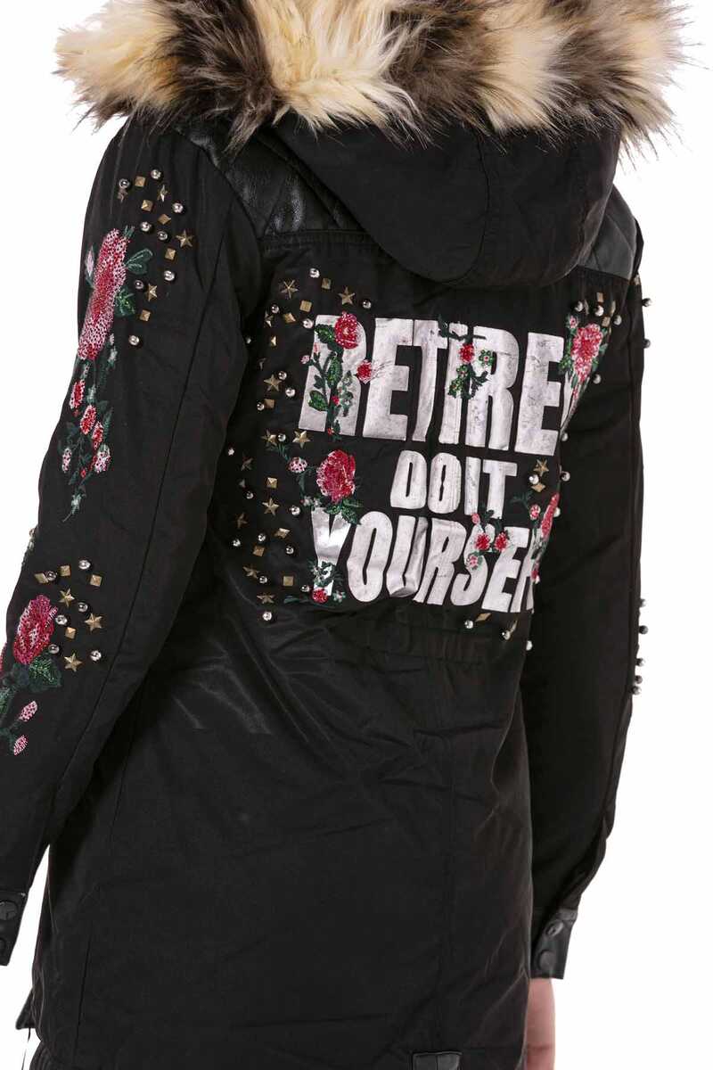 WJ136 Boncuk İşLemeli Nakışlı Kadın Mont