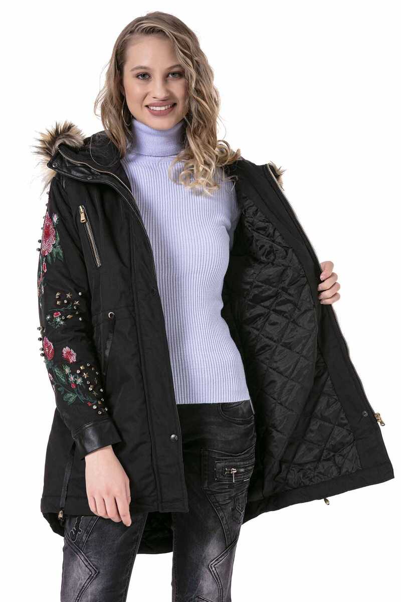 WJ136 Boncuk İşLemeli Nakışlı Kadın Mont