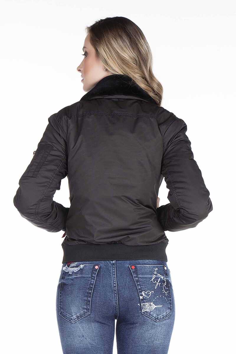 WJ141 Kadın Çıkarılabilir Kürt Yakalı Mont