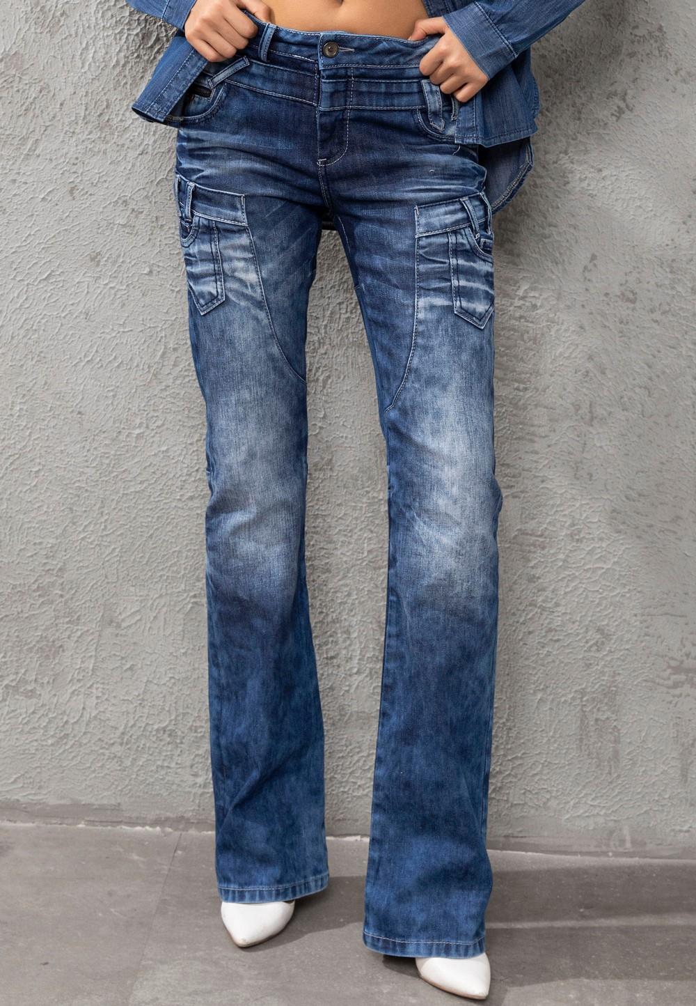 WD530 İspanyol Paça Yıkama Efektli Kadın Jean Pantolon