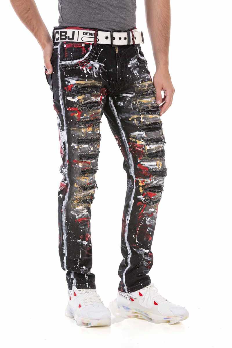 CD715 Biker Tarz Gösterişli Erkek Jean Pantolon