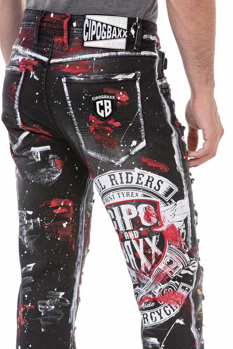 CD715 Biker Tarz Gösterişli Erkek Jean Pantolon