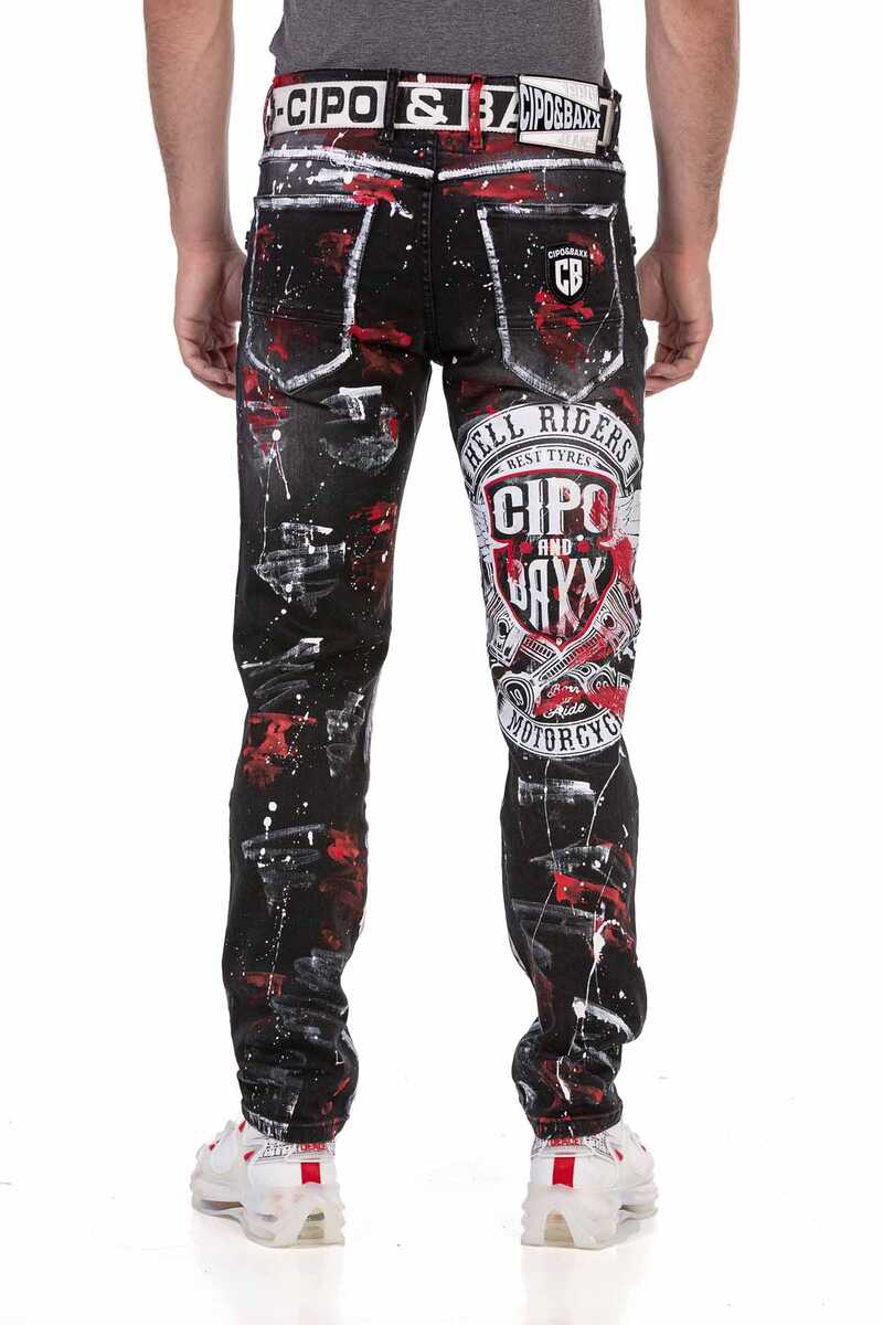 CD715 Biker Tarz Gösterişli Erkek Jean Pantolon