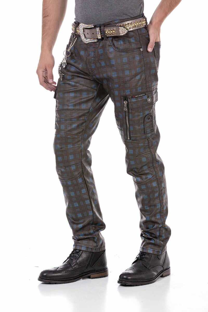 CD721 Ekose Desenli Erkek Kargo Pantolon