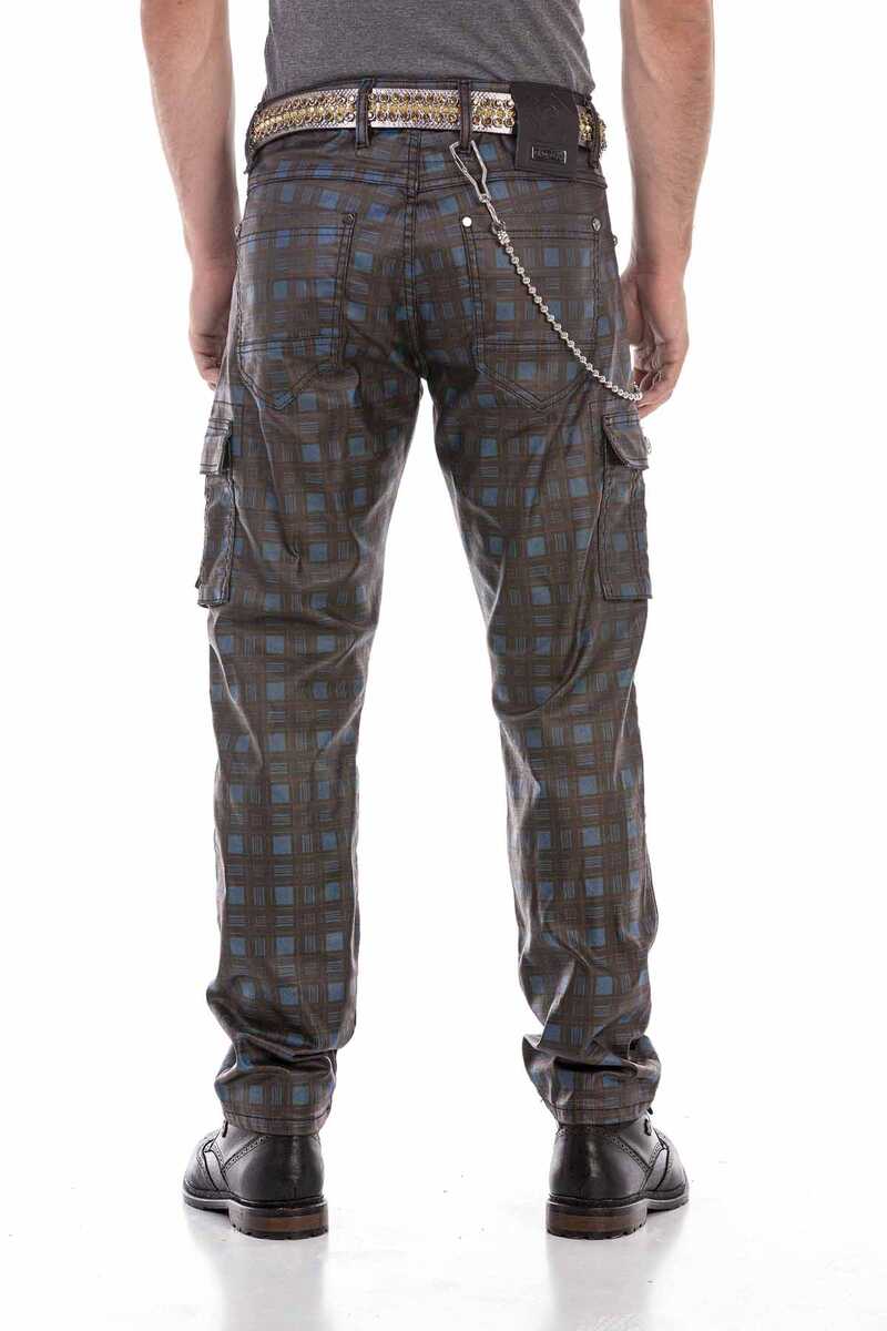 CD721 Ekose Desenli Erkek Kargo Pantolon