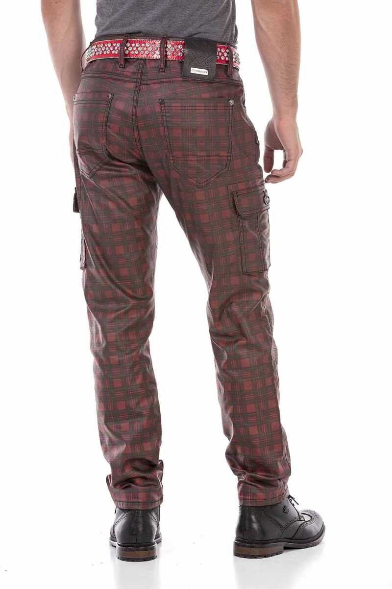 CD721 Ekose Desenli Erkek Kargo Pantolon