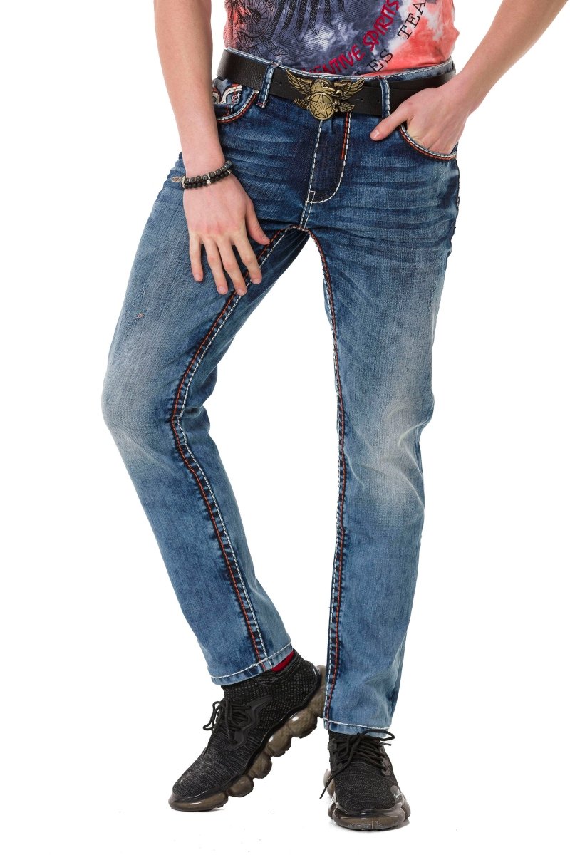 CD729 Pocket Embroidery Men's Jeans