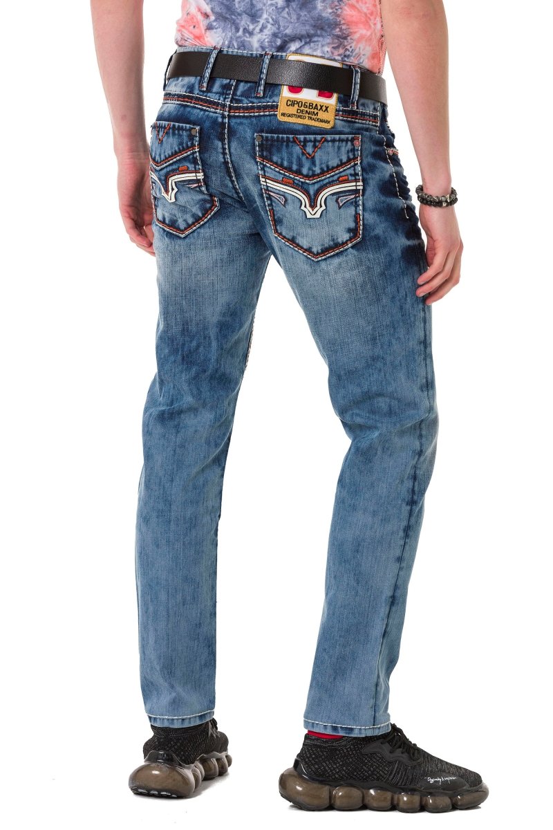 CD729 Pocket Embroidery Men's Jeans