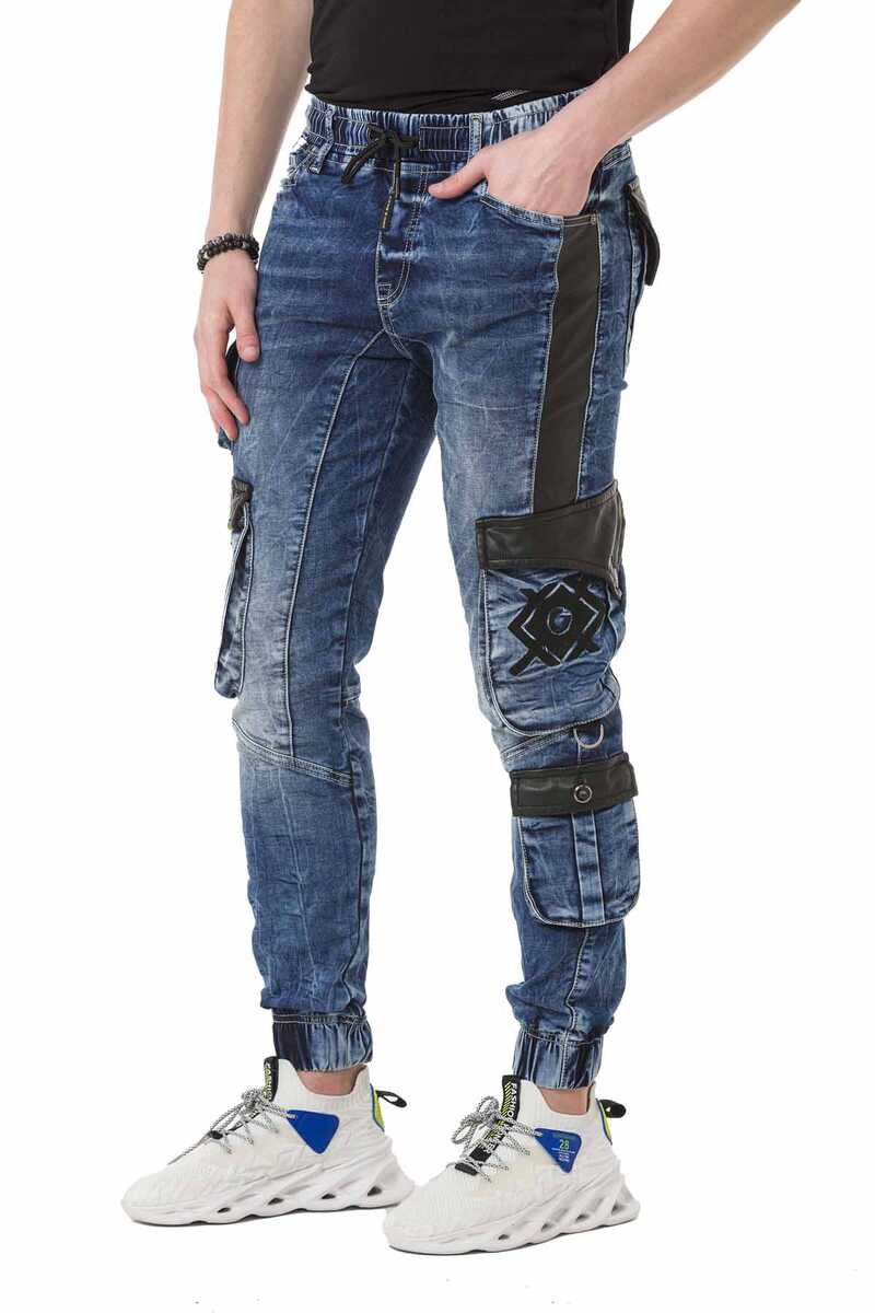 CD790 Lastikli Paça Kargo Cep Erkek Jean Pantolon