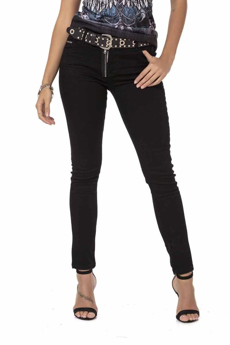WD444 Kadın Siyah Mom Jean Pantolon
