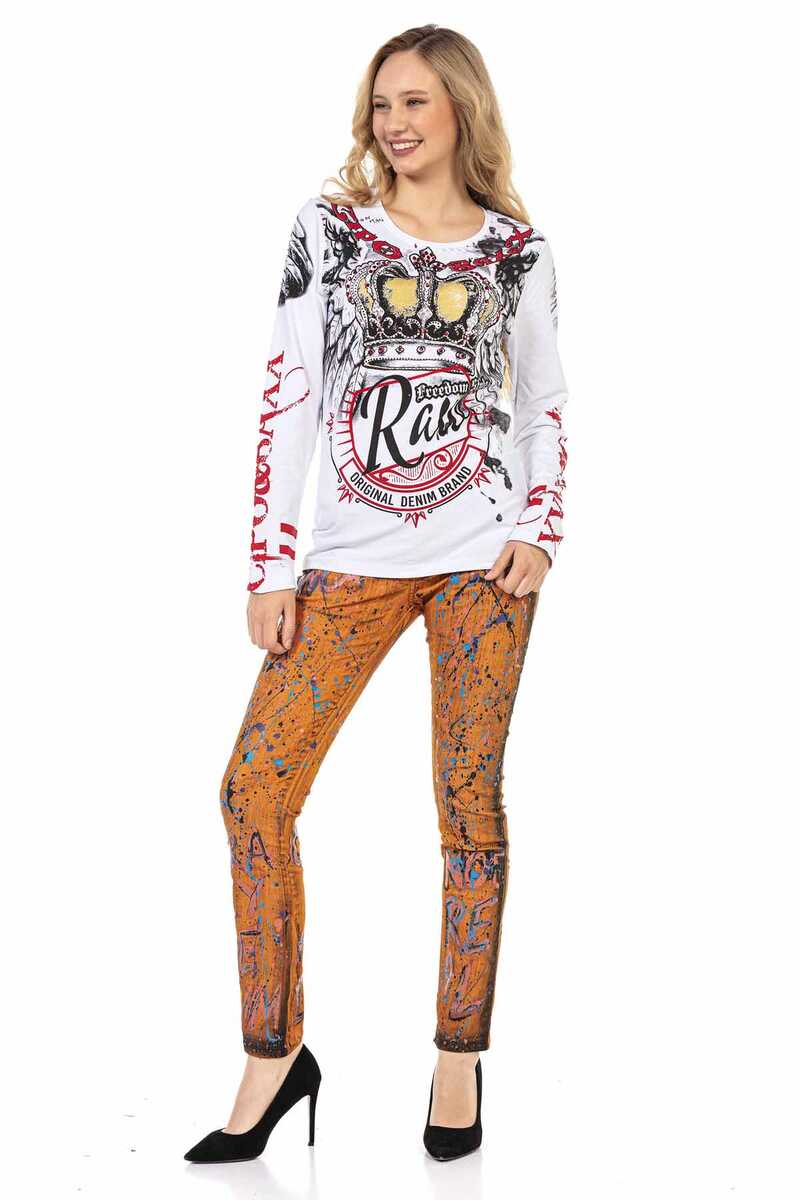 WD445 Turuncu Slim Fit Kadın Jean Pantolon