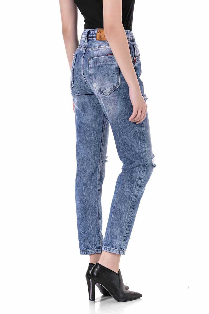 WD447 Mom Jeans Buz Mavisi