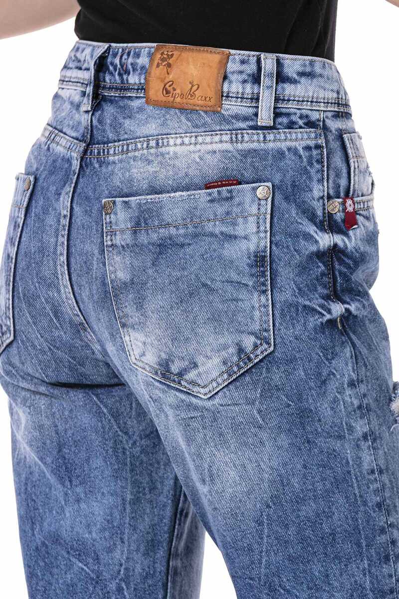 WD447 Mom Jeans Buz Mavisi