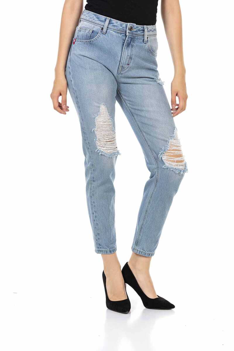 WD451 Buz Mavisi Mom Jean Pantolon