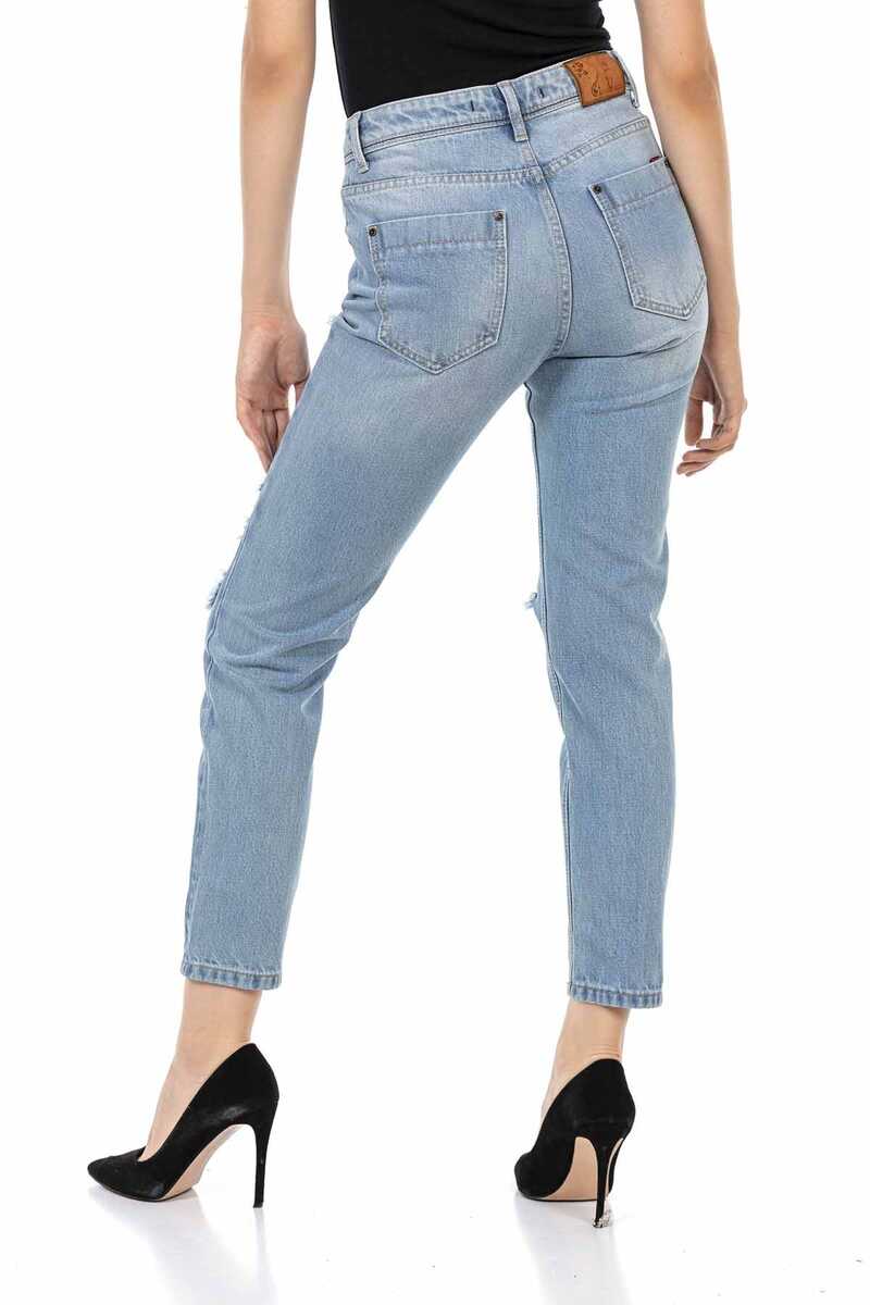 WD451 Buz Mavisi Mom Jean Pantolon