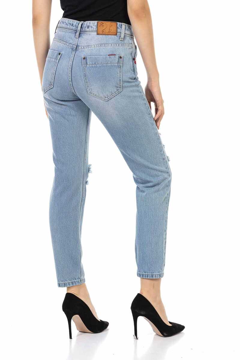 WD451 Buz Mavisi Mom Jean Pantolon