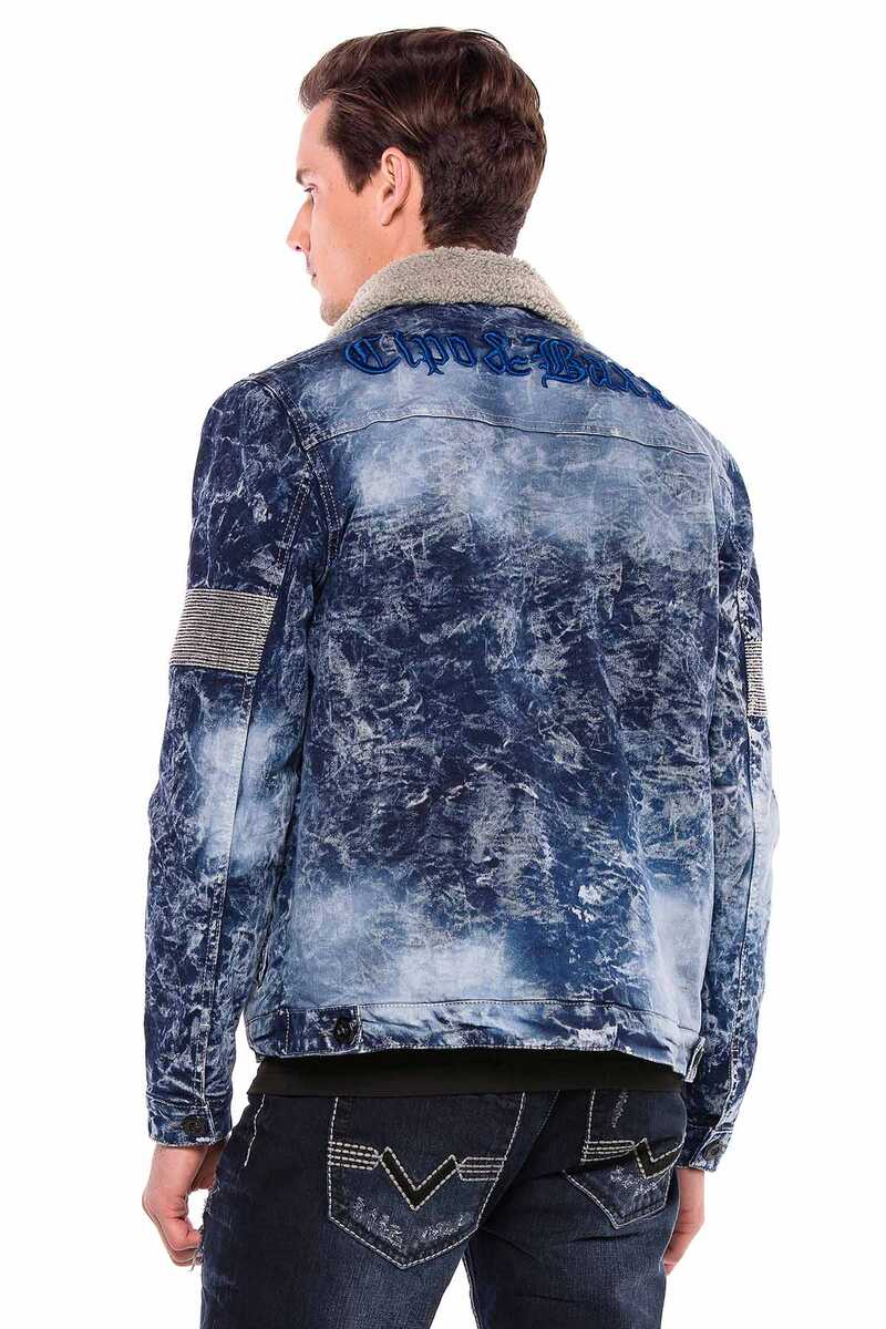 CJ245 Alacalı Kürklü Erkek Kot Ceket