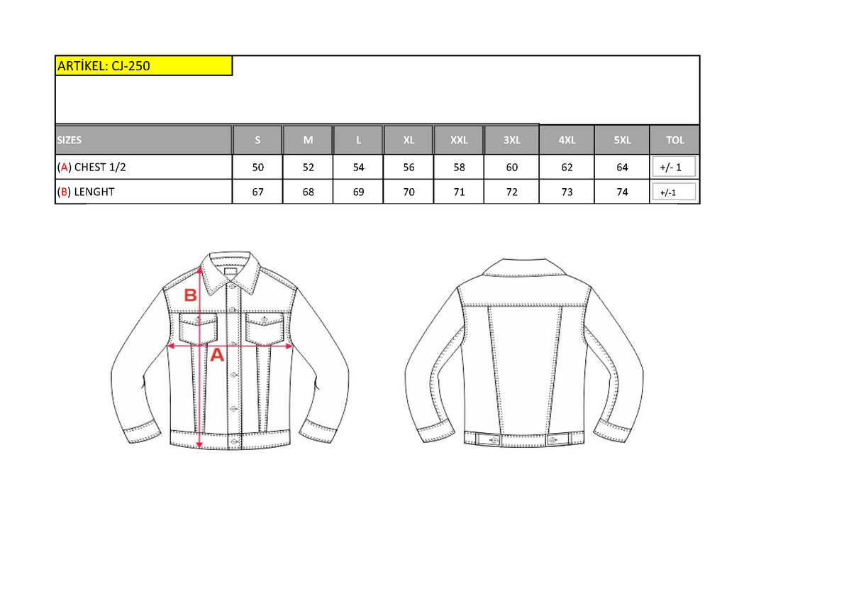 CJ250 Street Stil Metal Çivili Slim Fit Kot Ceket