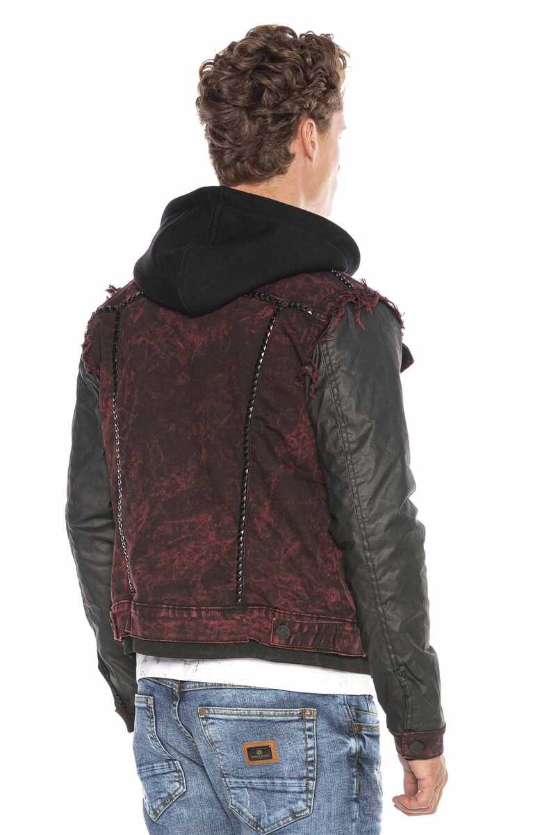 CJ259 Deri Kol Erkek Kot Ceket