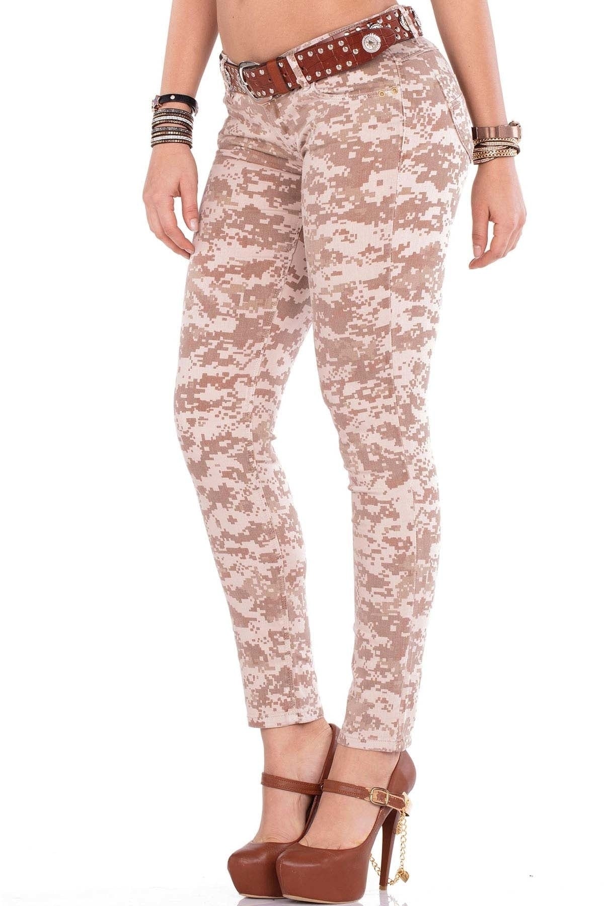 CBW0521 Düşük Bel Kadın Kamuflaj Pantolon