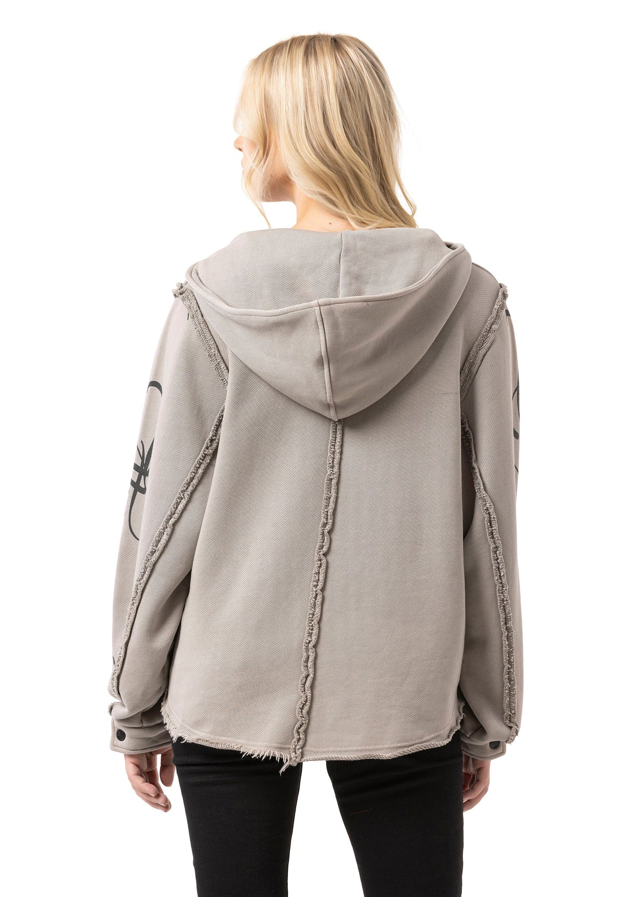 Kadın Crop Oversize Yarım Fermuarlı Pamuklu Sweatshirt WL380