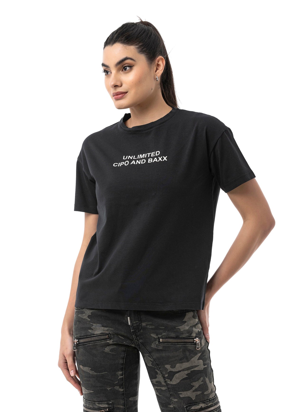 Kadın Regular Fit Baskılı Basic T-Shirt WT390