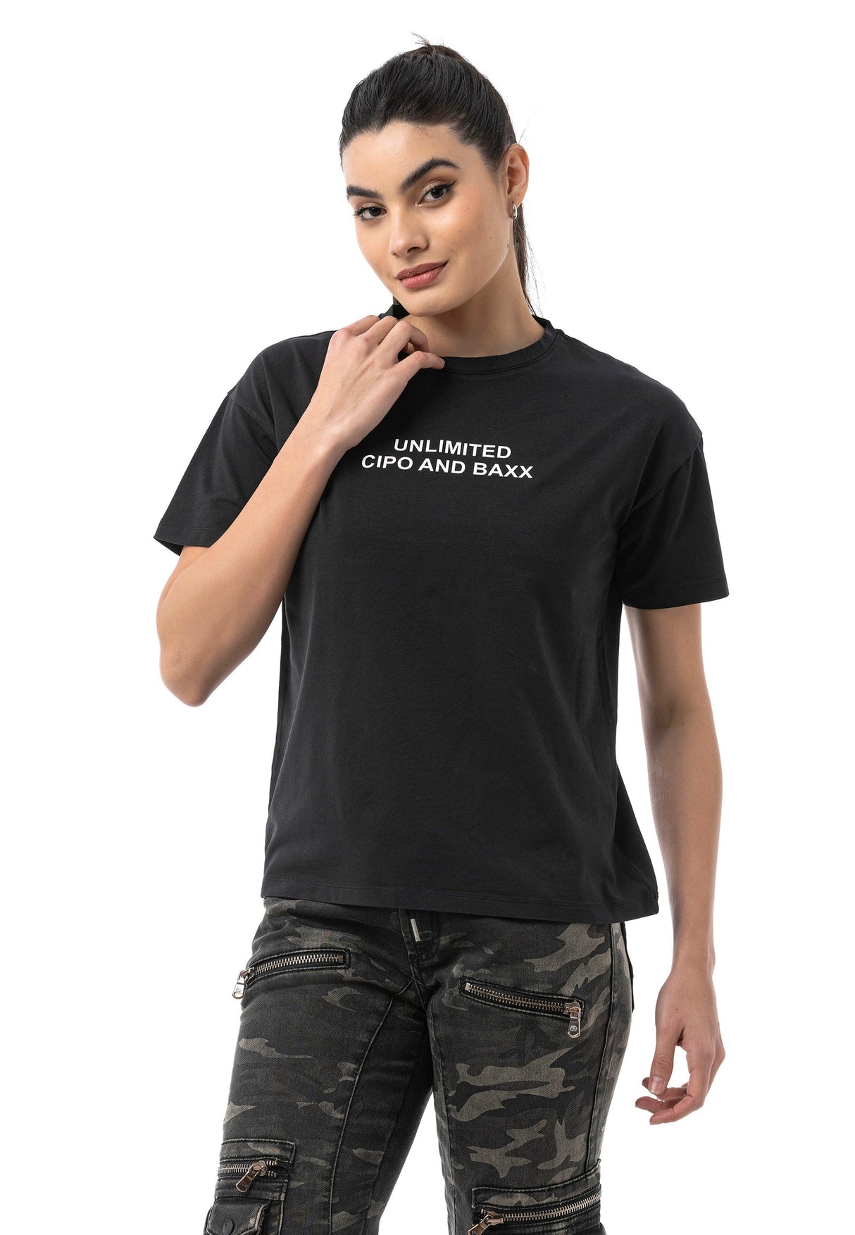 Kadın Regular Fit Baskılı Basic T-Shirt WT390