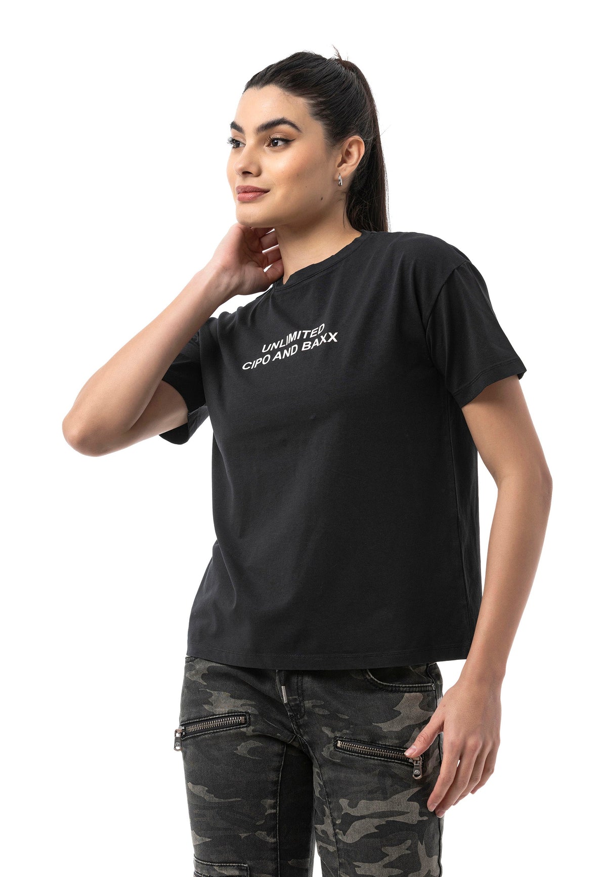 Kadın Regular Fit Baskılı Basic T-Shirt WT390