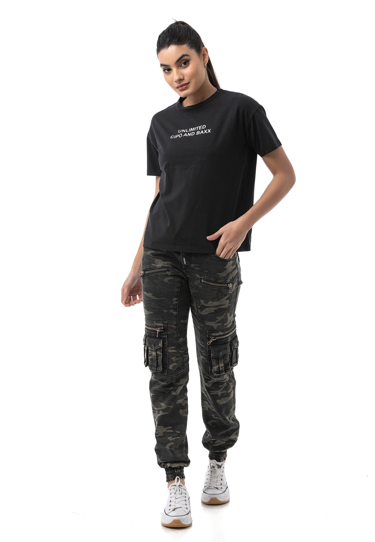 Kadın Regular Fit Baskılı Basic T-Shirt WT390