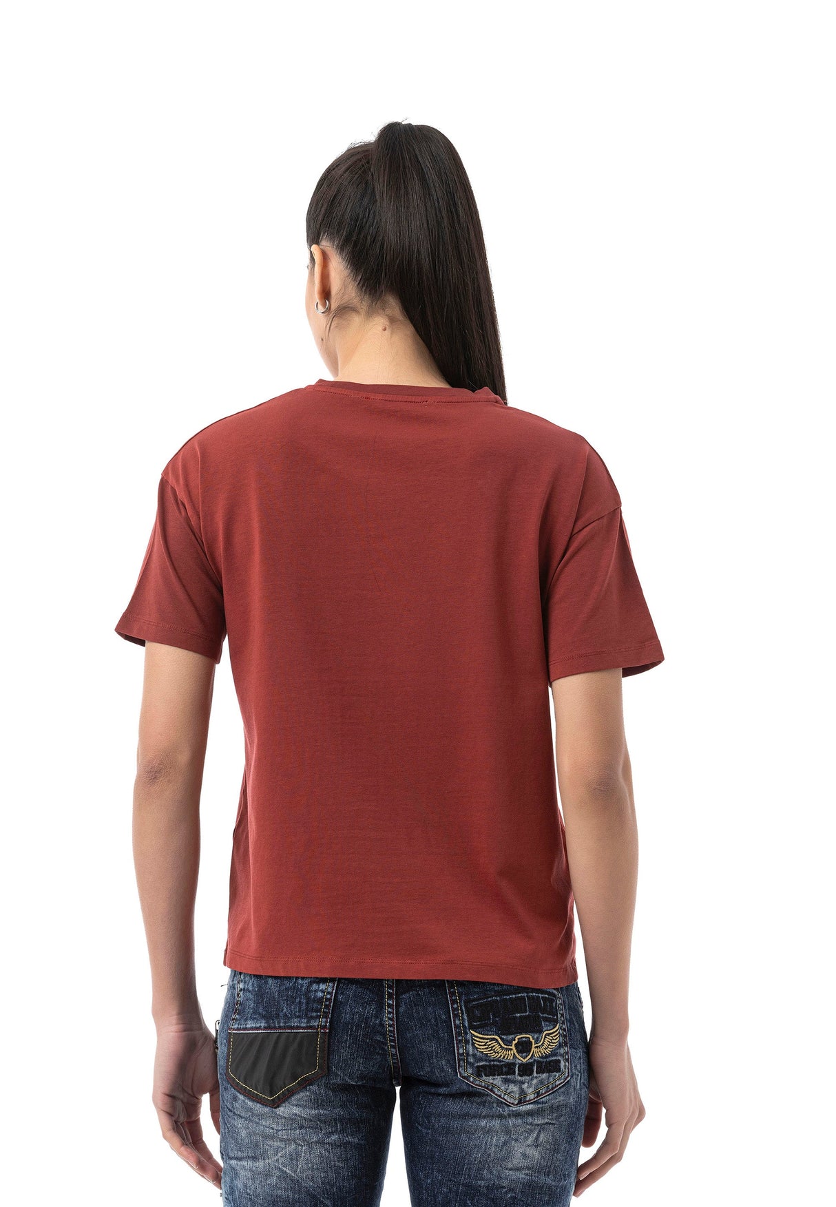 Kadın Regular Fit Baskılı Basic T-Shirt WT390