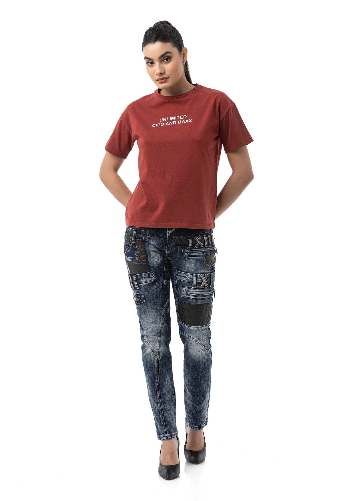 Kadın Regular Fit Baskılı Basic T-Shirt WT390