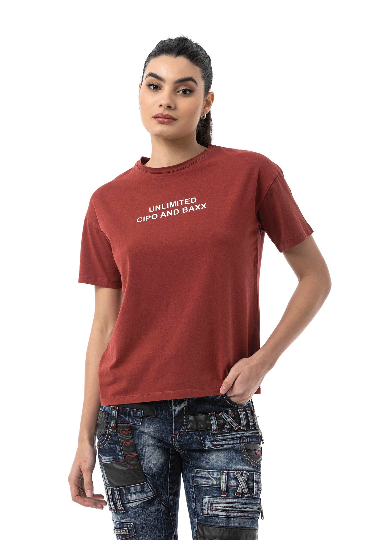 Kadın Regular Fit Baskılı Basic T-Shirt WT390