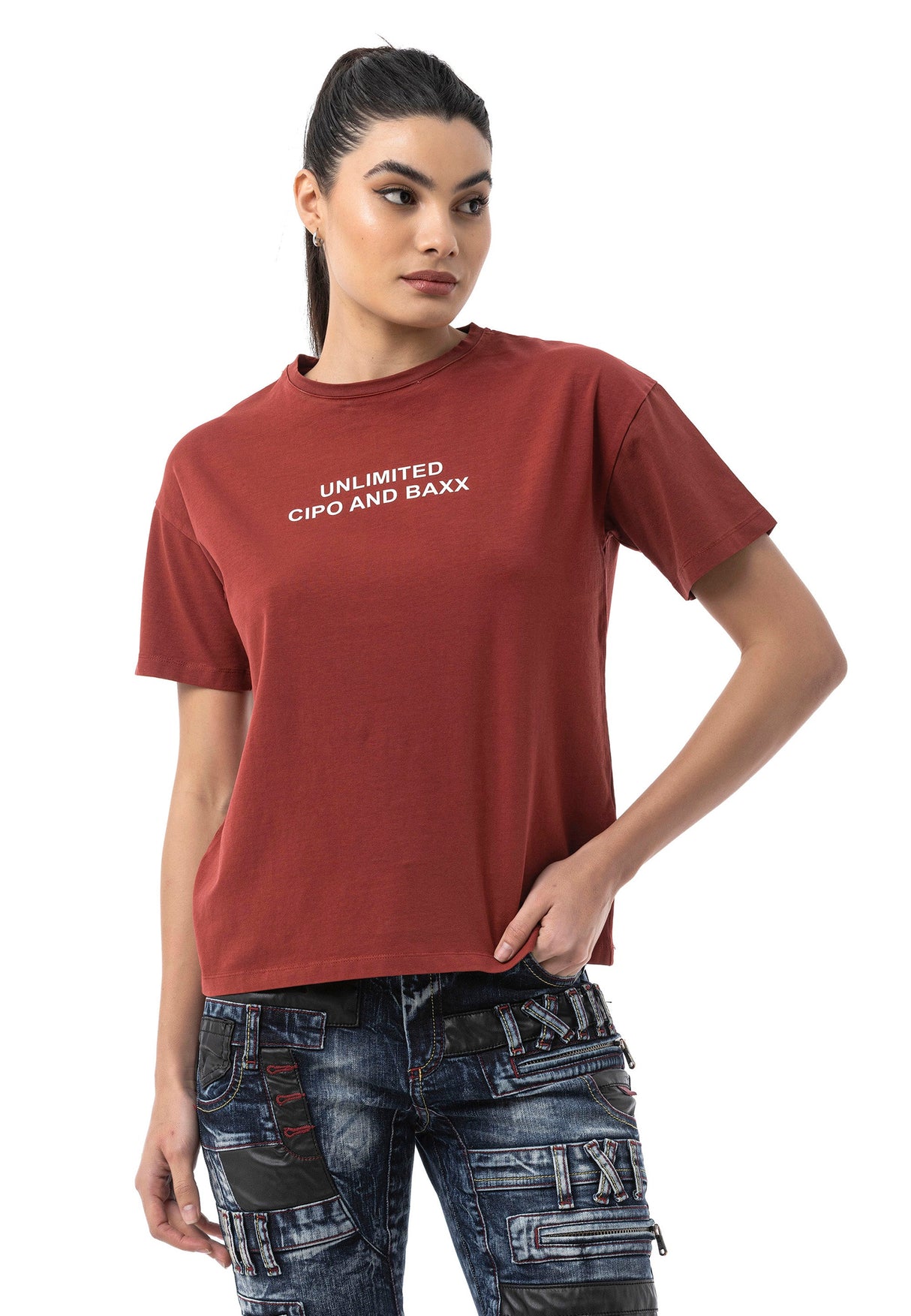 Kadın Regular Fit Baskılı Basic T-Shirt WT390