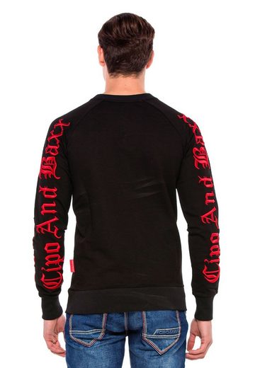 CL370 Nakışlı Bisiklet Yaka Kalın Erkek Sweatshirt