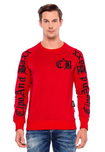 CL370 Nakışlı Bisiklet Yaka Kalın Erkek Sweatshirt
