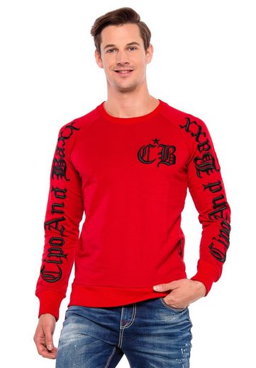 CL370 Nakışlı Bisiklet Yaka Kalın Erkek Sweatshirt