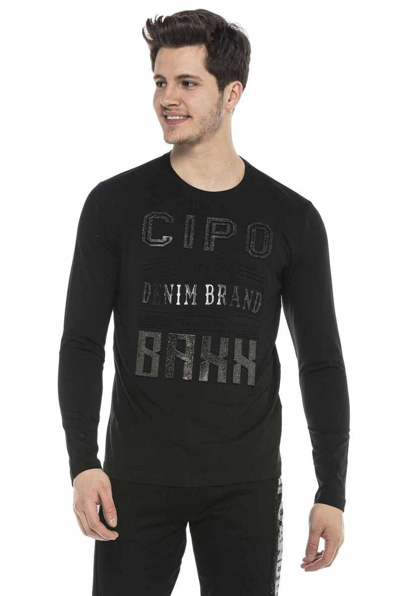 CL374 Gümüş Simli Kabartma Baskılı Sweatshirt
