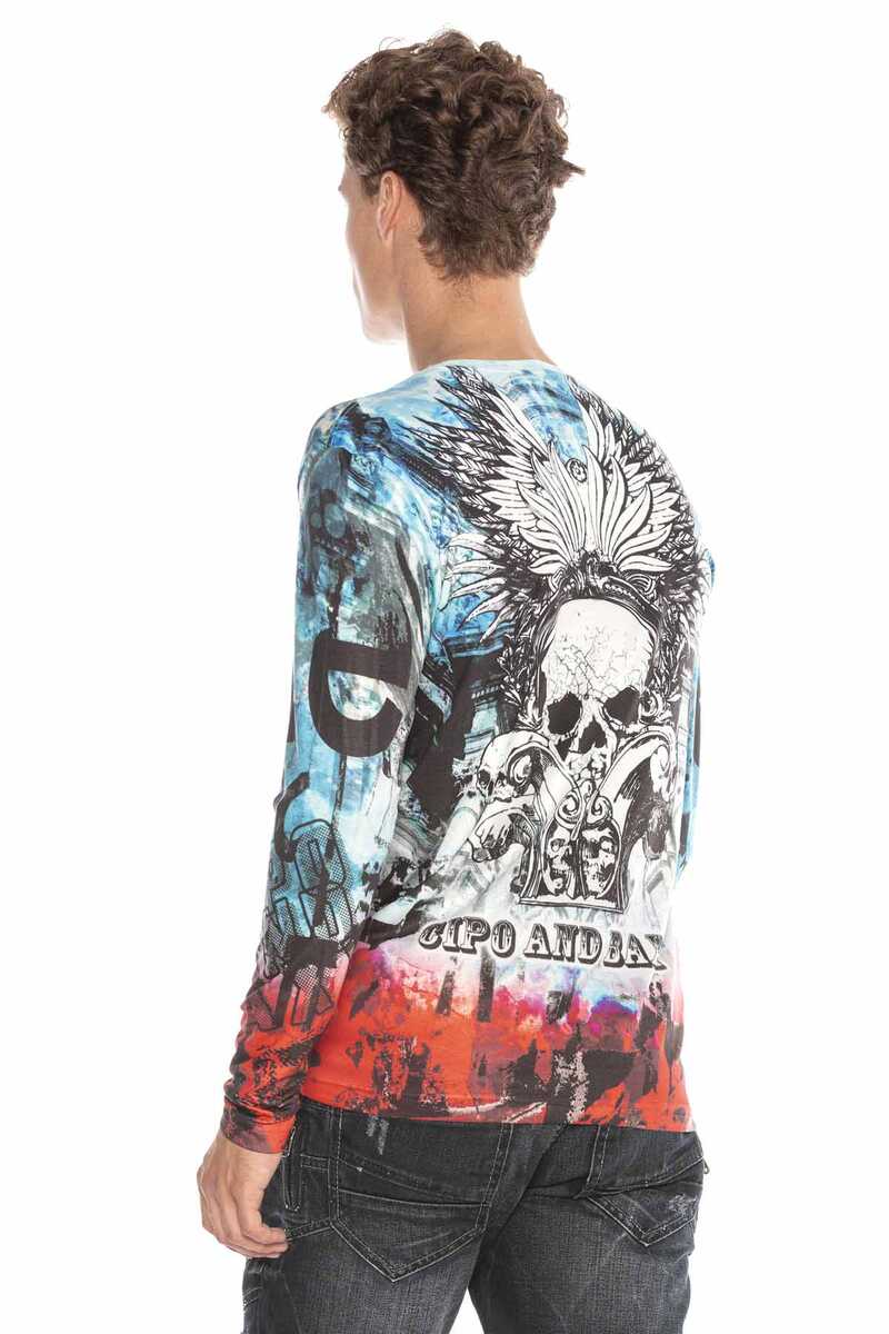 CL399 Gothic Desenli Karışık Renk İnci Sweatshirt