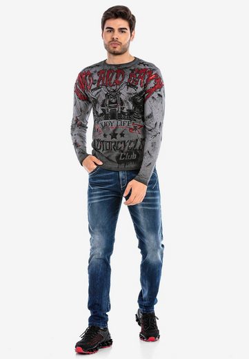 CL455 Boya Baskılı Biker Sweatshirt