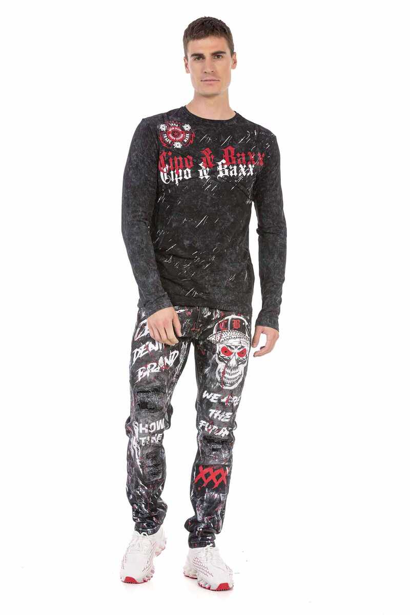 CL489 Erkek Desenli Sweatshirt