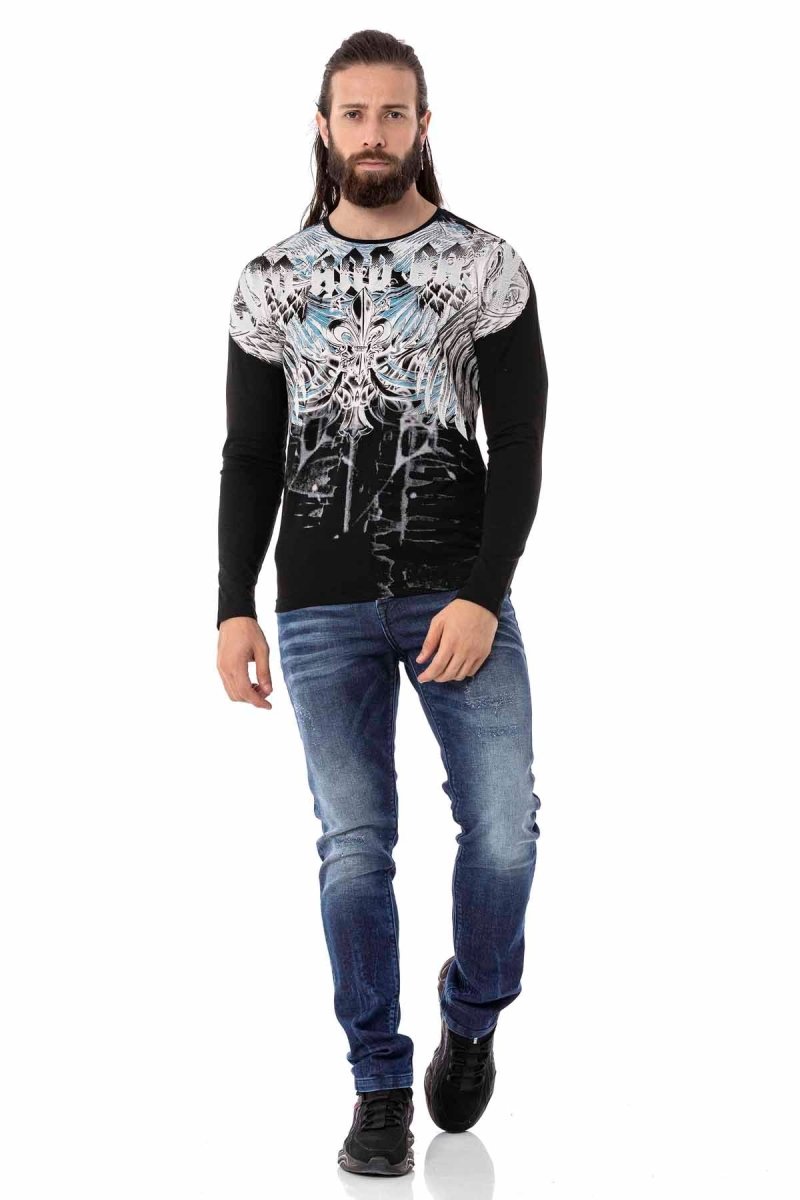 CL516 Royal Desenli İnce Sweatshirt