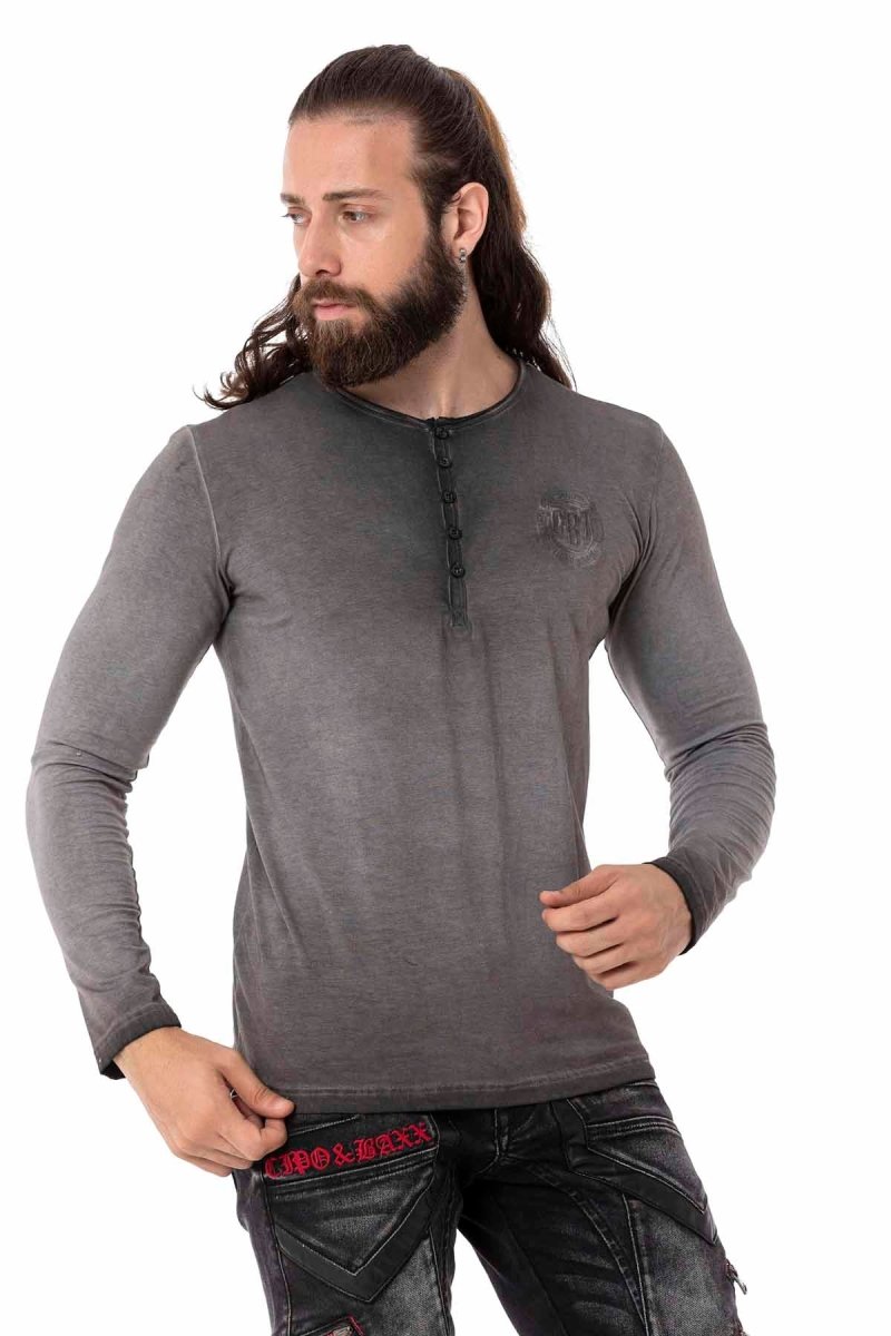 CL523 Düğmeli Yaka Sweatshirt
