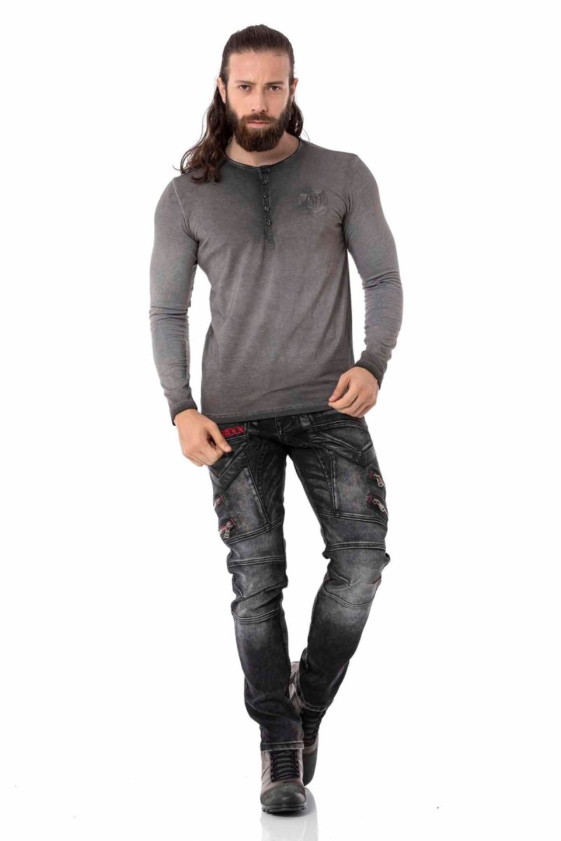 CL523 Düğmeli Yaka Sweatshirt