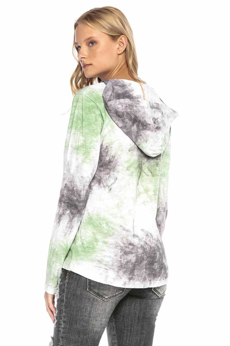 WL237 Geniş V Yaka Kapşonlu Vintage Tişört